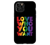 Love Who You Want Bold Rainbow LGBTQ Message Case for iPhone 11 Pro