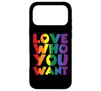 Love Who You Want Bold Rainbow LGBTQ Message Case for iPhone 17 Pro Max