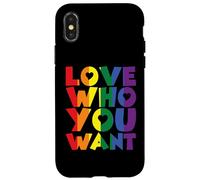 Love Who You Want Bold Rainbow LGBTQ Message Case for iPhone X/XS
