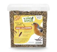 Love Wildlife Dried Calciworms 800g Tub | High Energy Food for Wild Garden Birds, Rich in Protein, Easy to Feed Reusable Tub, All Year Round Feed, High in Calcium