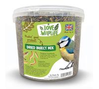 Love Wildlife Dried Insect Mix 1kg Bucket | High Energy Food for Wild Birds, Rich in Protein, Ideal for All Year Feeding, Easy to Feed Reusable Tub