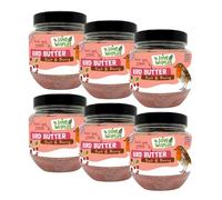 Love Wildlife Fruit & Berry Bird Butter 6 x 375g | High Energy Food for Wild Garden Birds, Premium High Protein Suet, All Natural Ingredients, Ideal for All Year Round Feed