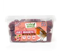Love Wildlife Fruit & Berry Suet Nuggets 2kg | Premium, Natural Suet for Wild Garden Birds, High Energy All Year Round Bird Feed, High Protein, Sun Resistant, Made in the UK