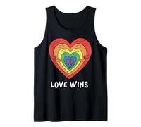 Love Wins Cute Rainbow Heart LGBTQ Diversity Tank Top