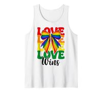 Love Wins Gay Pride Rainbow Flag LGBTQ Girl Coquette Bow Tank Top