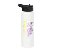 Love wins, Heart in Nonbinary Colors, LGBT Pride Stainless Steel Insulated Water Bottle