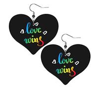 Love Wins Pride Gay Pride Lesbian Lgbt Leather Earrings For Women Dangle Earring Drop Heart Pendant With Hook Gifts For Adult Girl