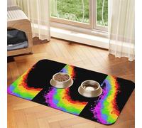 Love Wins Rainbow,Waterproof Pet Feeding Mat,Cat Dog Placemats for Food and Water, PU Leather Food Mats,40x60cm