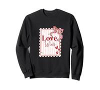 Love Wins Stamp with a Ribbon Valentines Day Sweatshirt