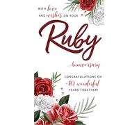 Love & Wishes Ruby 40th Anniversary Card Embellished Champagne Greeting Card JGS678