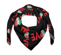 Love with Italian Flag Women's Novelty Bandanas Lightweight Square Head Scarf Versatile Satin Scarves for Neck Hair Bag