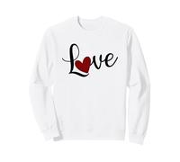Love with Red Plaid Heart in place "O" Cute Valentine Fun Sweatshirt