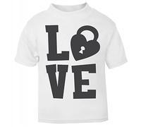 Love Word Art Locket (Romantic Quotes for Couples, Anniversary) Short Sleeve Cotton Toddler t Shirt, 1-2 Years, White
