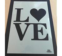 Love Word Stencil, Home Decor, Art Craft Painting Printing - Paint Walls Fabrics Furniture - Reusable Washable (S/ 17X17CM)