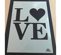 Love Word Stencil, Home Decor, Art Craft Painting Printing - Paint Walls Fabrics Furniture - Reusable Washable (M/ 25X25CM)