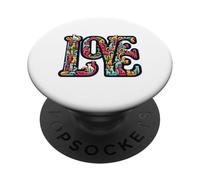Love written in Cats Valentine Heart Kitties playing PopSockets Adhesive PopGrip