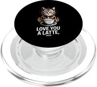 Love You A Latte Meow Cute Cat Coffee Lover PopSockets PopGrip for MagSafe