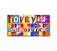 Love You Best Boy Friend Novelty Chocolate Bar Gift Wrapper for Birthday, Anniversary, Christmas, Valentine (#717) (without chocolate bar)