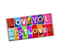 Love you best Lover Gift Chocolate Bar Gift Wrapper for Birthday, Anniversary, Christmas, Valentine (#1721) (with chocolate bar)