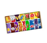 Love You Boyfriend Chocolate Bar Wrapper Novelty Gift Present For Valentines Birthday Xmas CH-9702 (with chocolate bar (100g))