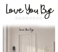 Love You Bye Above Door Sign 5mm Love You Bye Sign Love You Bye Wood Signs Wall Decor with Double-Sided Adhesive Dots Family Symbol Expressing Love and Warmth Home Decoration