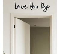 Love You Bye Above Door Sign, 5MM Love You Bye Sign, Modern Black Letter Wall Art for Hallway and Stairs, Family Wall Art Signs Lovers You Bye Wood Signs Home Entryway for Valentines Decorations-Black