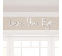 Love You Bye Above Door Sign, 'Bye, Love You' Sign, Handcrafted Plywood Script Sign with Double Tape, Black Wall Art for Hallway Decor, Love Letters For Home Decoration (White)
