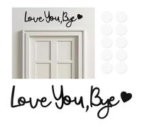 Love You Bye Above Door Sign, Hallway Wall Art Decorations, Modern Black Letter Sign Wall Art, with 1 Comma Love Heart and 5 Double-Side Sticky Dots, for Hallway Stairs(1 Set)