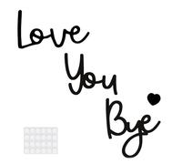 Love You Bye Above Door Sign, Handcrafted Plywood Script Sign With 'Bye, Love You' Message, Elegant Wall Decor Sticker with Double Tape, Wall Decoration Sign for Hallway Home Entryway Doorway