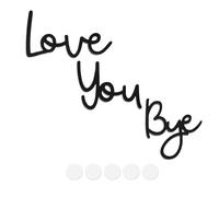 Love You Bye Above Door Sign, Handcrafted Plywood Script Sign With 'Bye, Love You' Message, with Double Tape, Black Wall Art for Hallway Decor, For Home Decoration