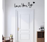 Love You Bye Above Door Sign, Handcrafted Plywood Script Sign With Decorations Love Letters Of love You Bye For Hallway Walls Valentines Decoration Personalised Door Plaques Black