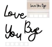 Love You Bye above Door Sign,Love You Bye Wood Signs Wall Decor,Love You Bye Sign,Handcrafted Plywood Script Sign,Wall Art Decoration,Modern Black Letter Sign Wall Art with Double-Side Stickers