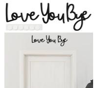 Love You Bye Above Door Sign, Wood Hallway Decor, Wall Art for Hallway and Stairs, Modern Home Decorations with Double-side Stickers for Home Entryway, Perfect for Adding a Warm