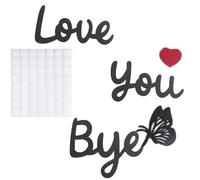 Love You Bye Above Door Sign, Wood Love You Bye Sign, Love You Bye Door Signs Home Decor Express Love for Your Family Lovers, Double Sided Sticky Dots Modern Simplicity Decoration Gifts (Black)