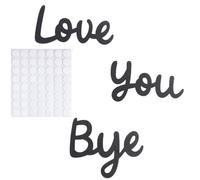 Love You Bye Above Door Sign, Wood Love You Bye Sign, Love You Bye Door Signs Home Decor Express Love for Your Family Lovers, Double Sided Sticky Dots Modern Simplicity Decoration Gifts (Black)