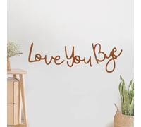 Love You Bye Sign Above Door, Love You Bye Door Topper, Love You, Bye Sign with Glue Point, Letter Love Wood Wall Hanging Sign Decoration for Front Door Bathroom Hallway (Brown)