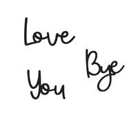 Love You Bye Sign,Love You Bye Above Door Sign,Wooden Lettering For Wall,Black Wall Lettering,Made Of Boxwood Material,With Double-Sided Adhesive,Suitable For Decorating Doorways And Walls