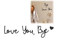 Love You Bye Wood Signs Wall Decor,Lo-ve You Bye Above Door Sign,Handcrafted Plywood Script Sign,Elegant Wall Decor Sticker for Hallway,Black Wall Art for Hallway Decor,Letters For Home Decoration