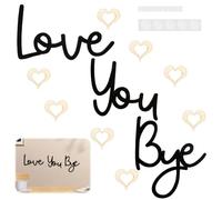 Love You Bye Wooden Sign Wall Art Love You Bye Above Door Sign Home Decor Express Emotion Unique Wooden Entryway Hallway Wall Art Express Warm for Your Family Home Decorations