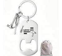 Love You Daddy Keyring Bottle Opener Tool Charms & Engraved Practical Metal Keyring Gift for Dad on Father's Day, Birthday and Christmas