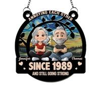 Love You Forever - Annoying Each Other Since Personalized Custom Suncatcher, Couple, Love Suncatcher Ornament, Wedding Gifts, Annoying Each Other Since Personalized Gift for Couples