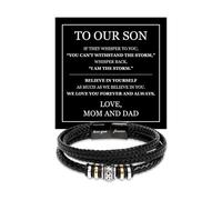 Love You Forever Bracelet - To Our Son "You Can't Withstand The Storm" Message Card, Motivational Gift from Parents, Inspirational Keepsake for Birthday, Graduation or Christmas, Unique Jewelry for