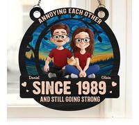 Love You Forever Personalized Custom Suncatcher, Annoying Each Other Since Stained Glass Suncatchers, Annoying Each Others Since And Still Going Strong Suncatcher Ornaments