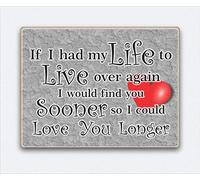 Love you Gift Fridge Magnet - If I had my life over I would find you sooner so I could love you longer