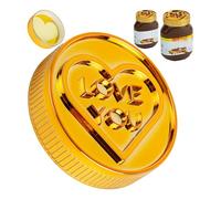 LOVE YOU Gift Lid, only fits Nutella Jar 22.9 to 35.3 oz., Golden Lid with Space inside for a Personal Message, Hazelnut Spread Birthday Gift for Family and Friends, unique Gift Box for Breakfast Jar