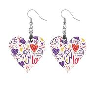 Love You Hearts Swirls Women's Earrings Wooden Pendant Dangle Jewelry Stylish Accessories for Party
