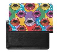 Love You Kiss Me Lipstick Kisses Passport Holder Cover Wallet Card Case with Vaccine Card Slot Travel Accessories for Women Men