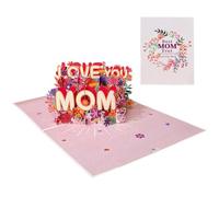 Love You Mom Mothers Day Card,3D Flower Bouquet Greeting Cards with Envelope Note,Happy Mother's & For Mom from So Days Card