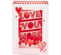 Love You More Banner and Hearts 3D Pop-Up Valentine's Day Card