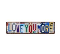 Love You More License Plate - Romantic Car Tag for Couples Gift | Aluminum Alloy with UV Printed Finish, Weather Resistant Decorative Auto Accessory for Front Rear Display